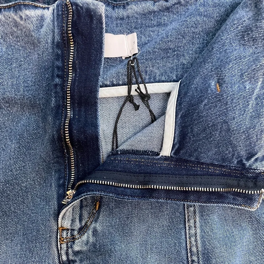 IRO Melay Denim Mini Skirt in Medium Blue Belted Paperbag Waist US Size 6 EU 38